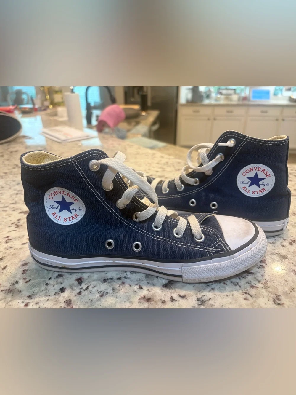 Converse Kids High-Top Sneakers in Navy with White Laces